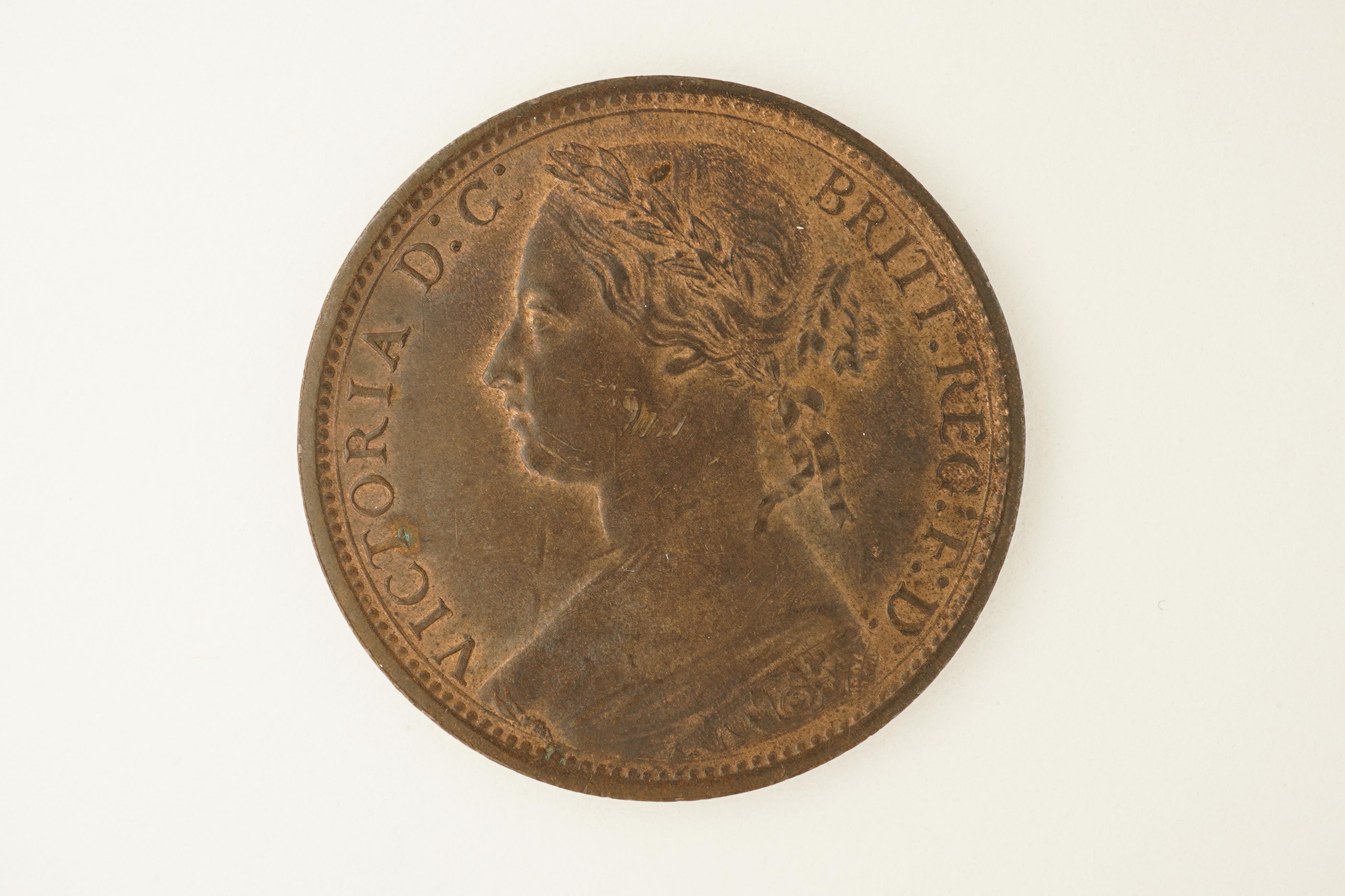 British coins, Victoria, bronze penny, 1875, H below date, Heaton mint, Fr. 85, Gouby dies L/k, scratches to face of Victoria otherwise EF, dark toned, slight lustre, scarce in this grade